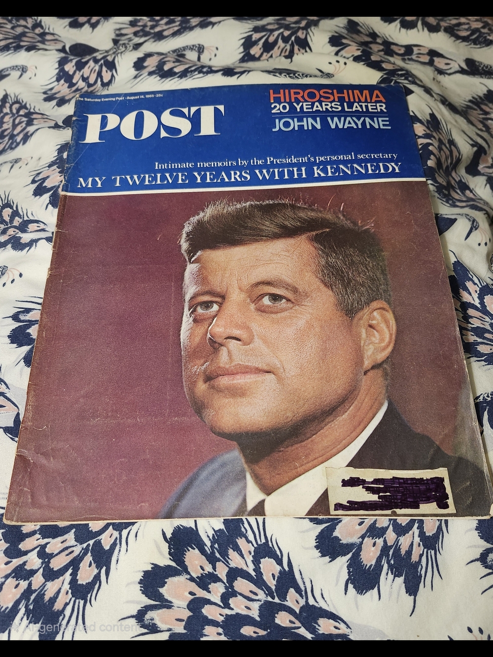 Vintage Aug. 14, 1965 The Saturday Evening Post-President John F. Kennedy
